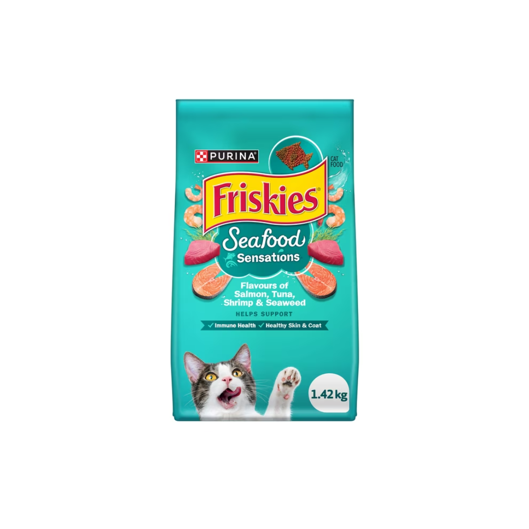 Friskies Ocean Sensations Flavours of Salmon, Tuna, Shrimp & Seaweed, Dry Cat Food 1.4kg
