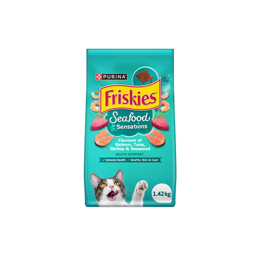 Friskies Ocean Sensations Flavours of Salmon, Tuna, Shrimp & Seaweed, Dry Cat Food 1.4kg