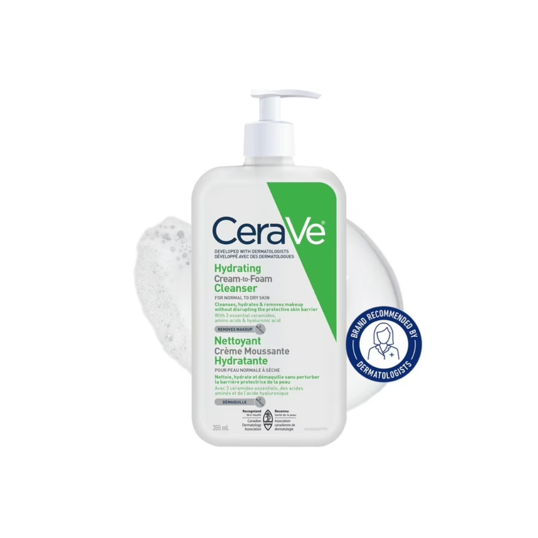 CeraVe Cream-to-Foam Cleanser, with Ceramides for Normal to Dry Skin