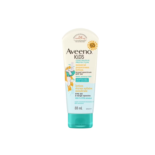 Aveeno Kids Continuous Protection Zinc Oxide Mineral Sunscreen Lotion