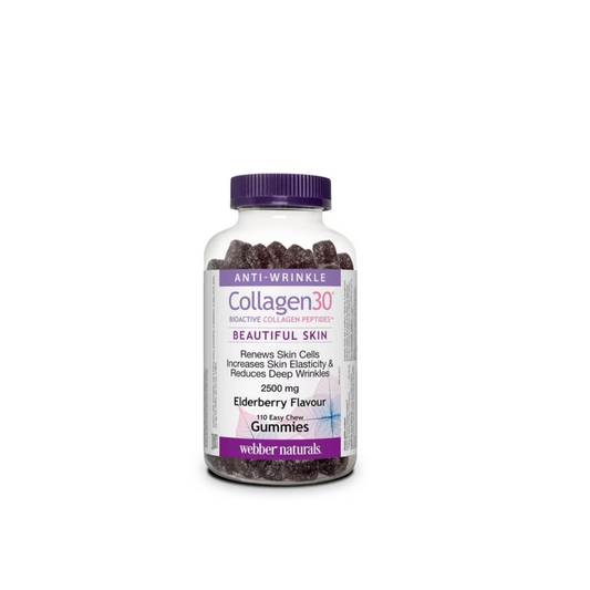 Webber Naturals Collagen30® Bioactive Collagen Peptides 2500 mg Elderberry Gummies