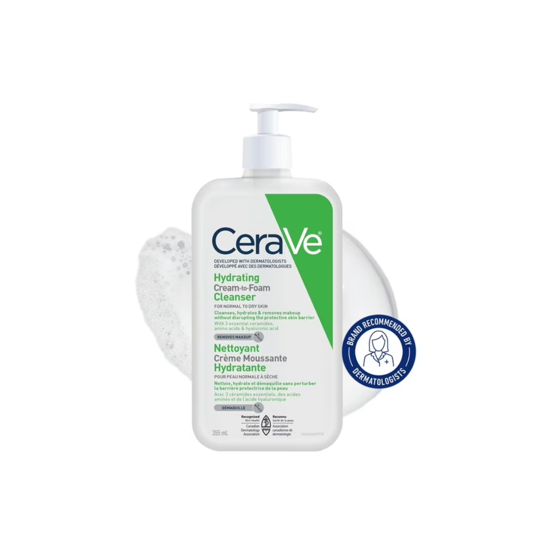 CeraVe Cream-to-Foam Cleanser with Ceramides and Amino Acids 