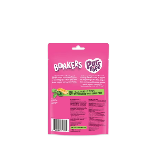 Bonkers Purrpops Freeze-Dried Catnip Flavoured Lollipop Treats for Cats