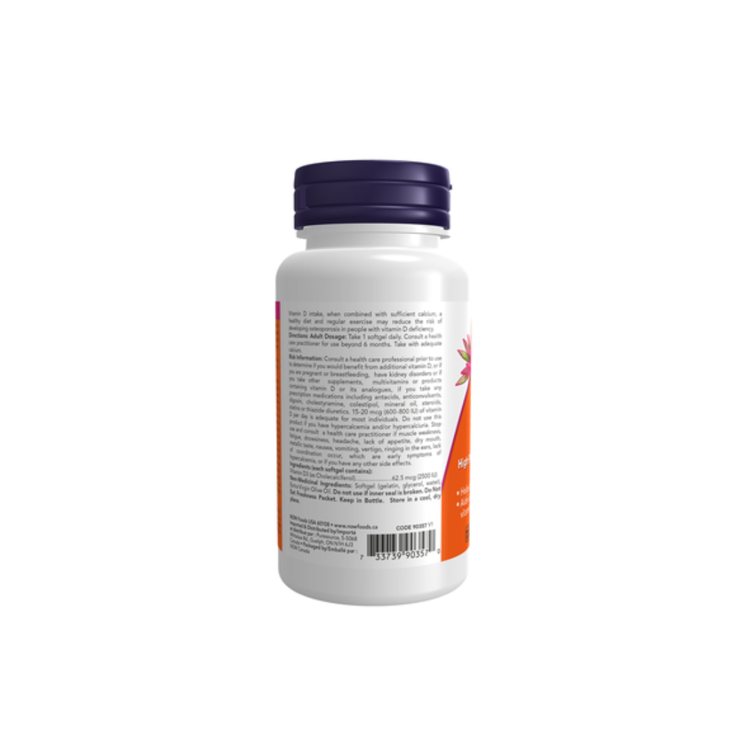 NOW Vitamin D3 2500 IU 180 Softgels