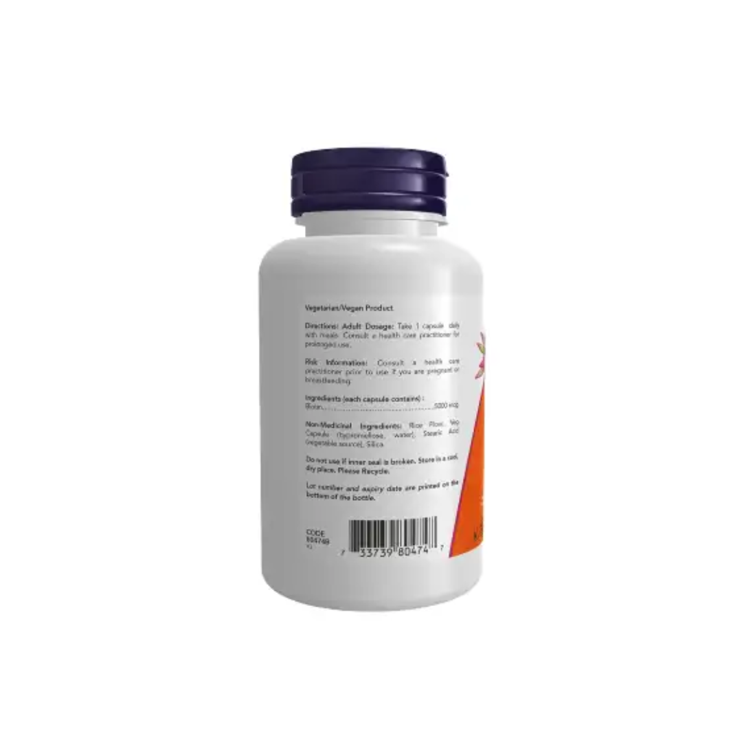 Now Biotin 5000mcg 60 Veggie Caps