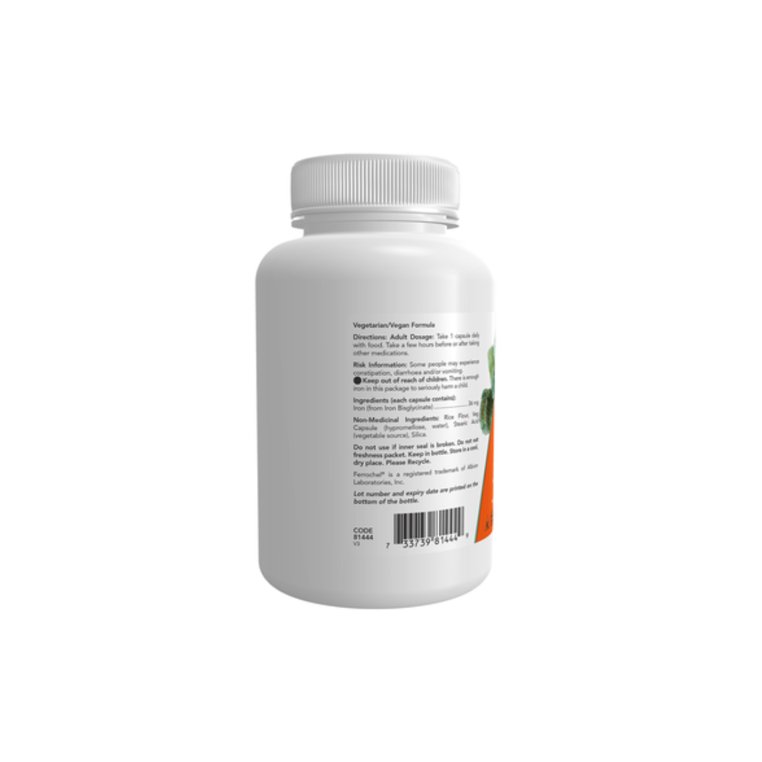NOW Iron Bisglycinate 36 mg 90 Veggie Caps
