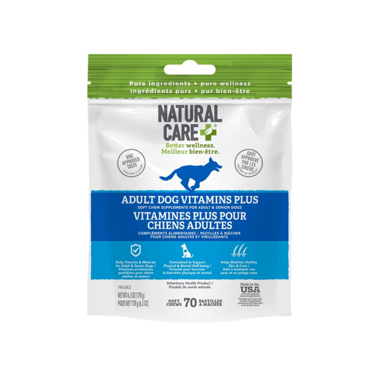 Natural Care Adult Dog Vitamins Chicken Daily Chews Dog Supplement 70 soft chews
