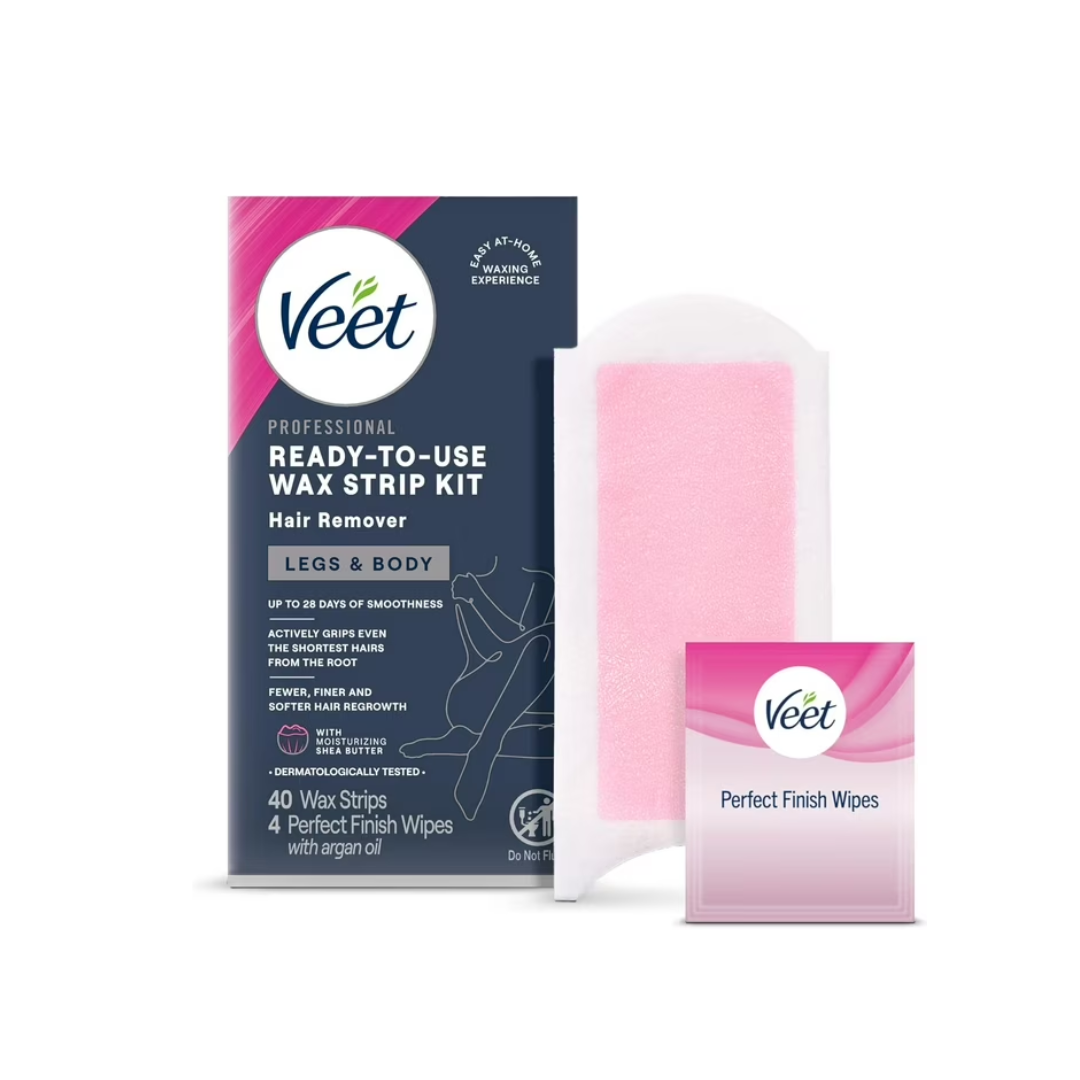 Veet® Professional™ Wax Strips with Easy Gelwax, Remove the Shortest Hairs, Sensitive Formula 40 Count
