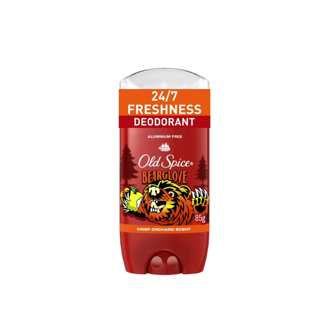 Old Spice Aluminum Free Deodorant for Men, 24/7 Freshness, Long Lasting Odor Protection, Crisp Orchard Scent, Bearglove 85g