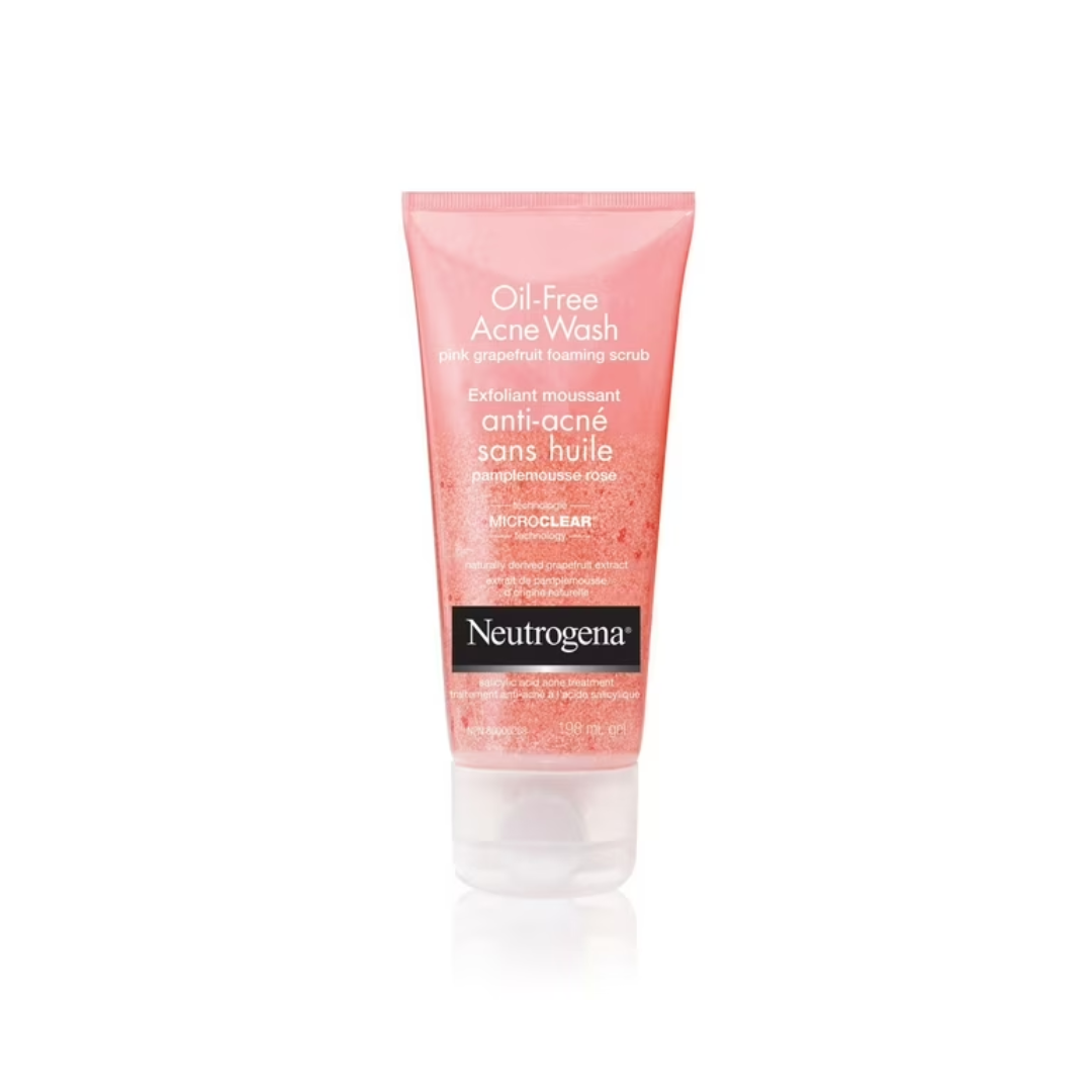 Neutrogena Oil Free Acne Wash Foaming Scrub, Pink Grapefruit Face Wash 198ml