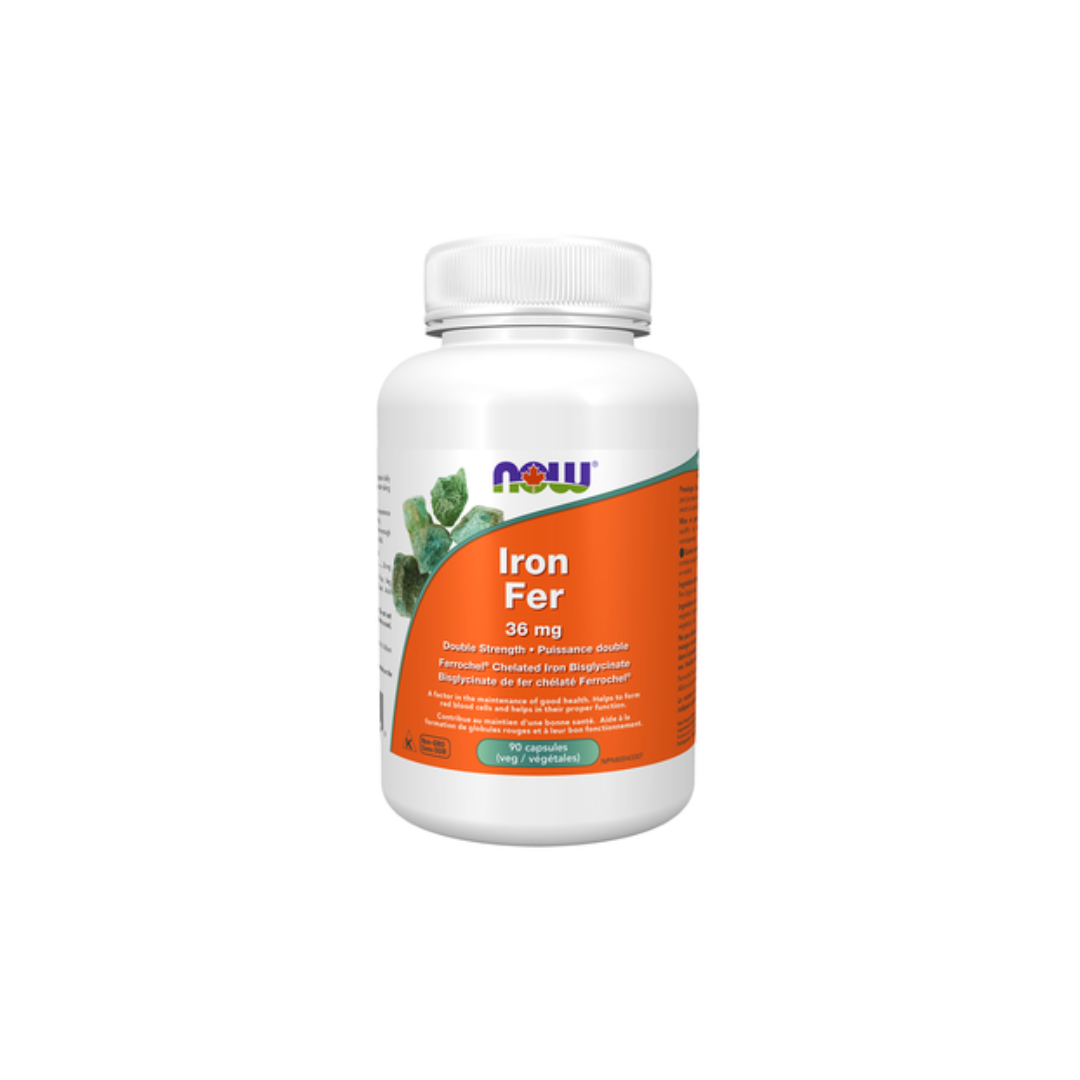 NOW Iron Bisglycinate 36 mg 90 Veggie Caps