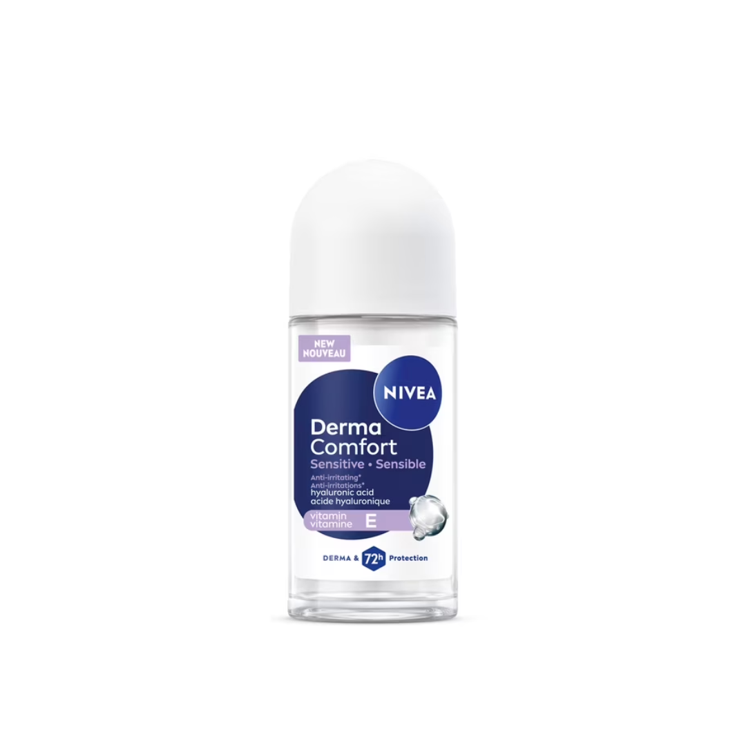 NIVEA Derma Comfort Sensitive Roll On Antiperspirant, 72 Hour Protection, 50 ml