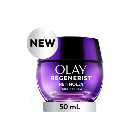 Olay Retinol 24 Face Cream, Anti-Aging Night Moisturizer, Non Greasy - Anti-Wrinkle, Smooth Fine Lines, Tightening, Peptides, Glycerin, 50 ml