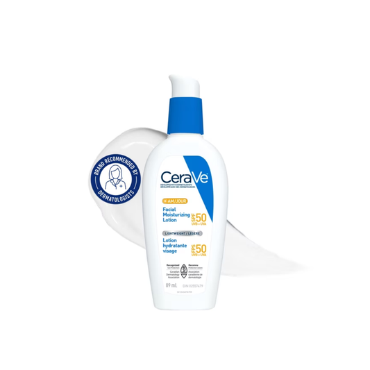 CeraVe AM Day time Facial Moisturizing Lotion SPF 50 with Sunscreen and Niacinamide 