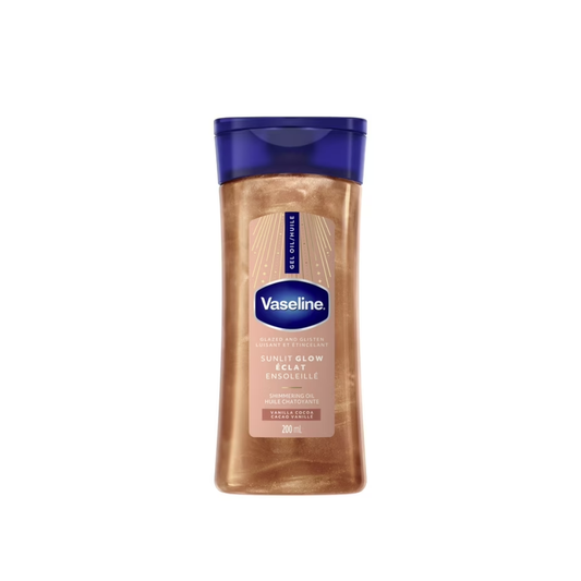 Vaseline Glazed and Glisten Sunlit Glow Vanilla Cocoa Shimmering 100% Pure Cocoa Butter 200 ml