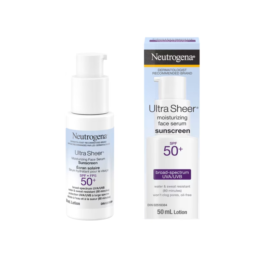Neutrogena Ultra Sheer Moisturizing Face Serum Sunscreen SPF 50+ - with Vitamin E 50ml