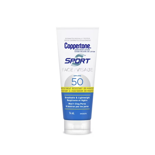 Coppertone Sport Face Sunscreen Lotion SPF 50, Lightweight and Water Resistant Sunscreen, 74ml