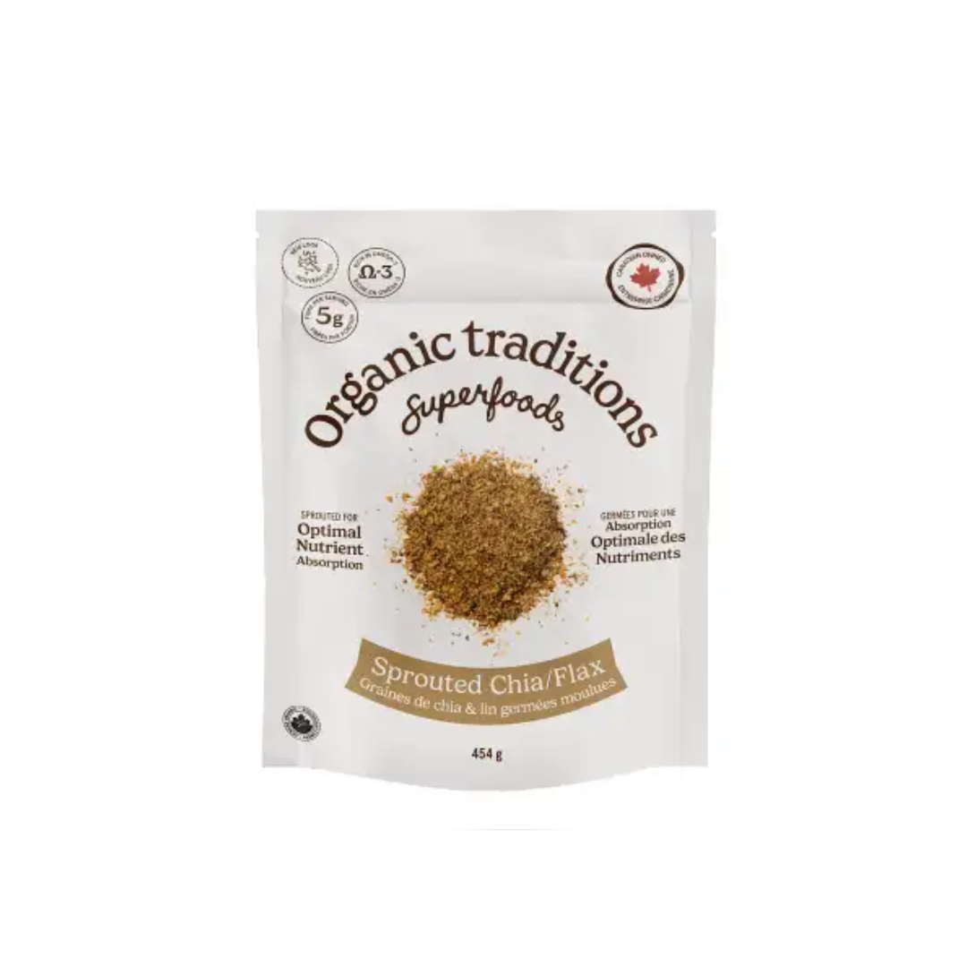 Organic Traditions Sprouted Chia Flax Seed Powder 454g