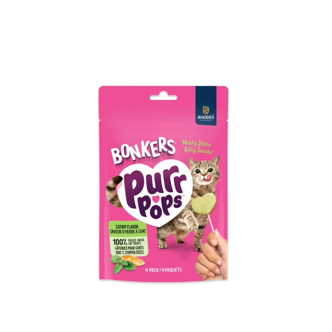 Bonkers Purrpops Freeze-Dried Catnip Flavoured Lollipop Treats for Cats