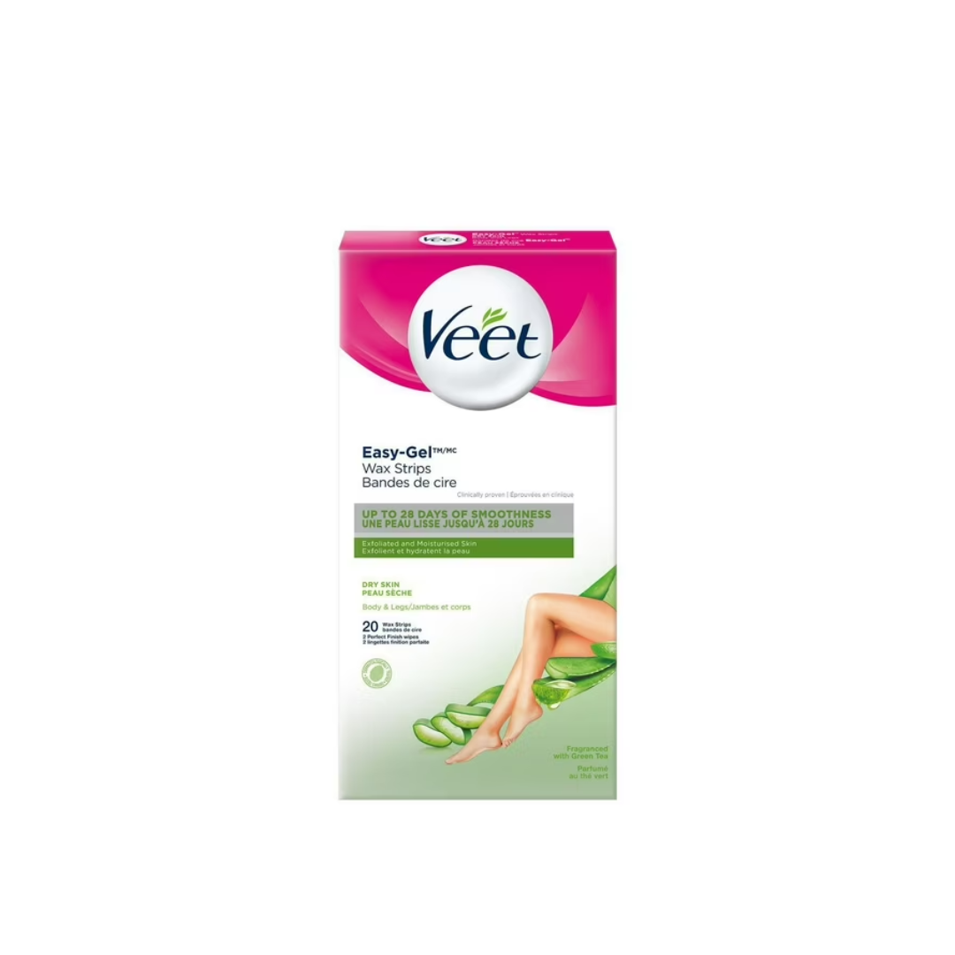 Veet® Easy-Gel™ Wax Strips for Legs and Body, Dry Skin