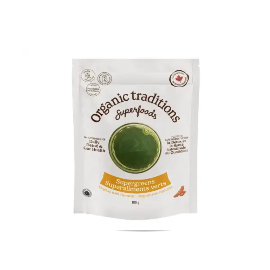 Organic Traditions Supergreens Original With Turmeric 100g