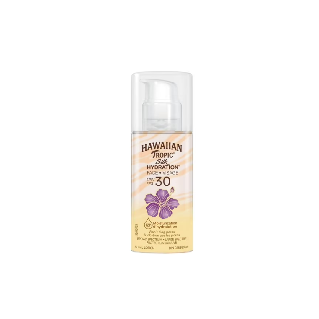 Hawaiian Tropic Silk Hydration Weightless Oil-Free Face Sunscreen Lotion, SPF30 50ml