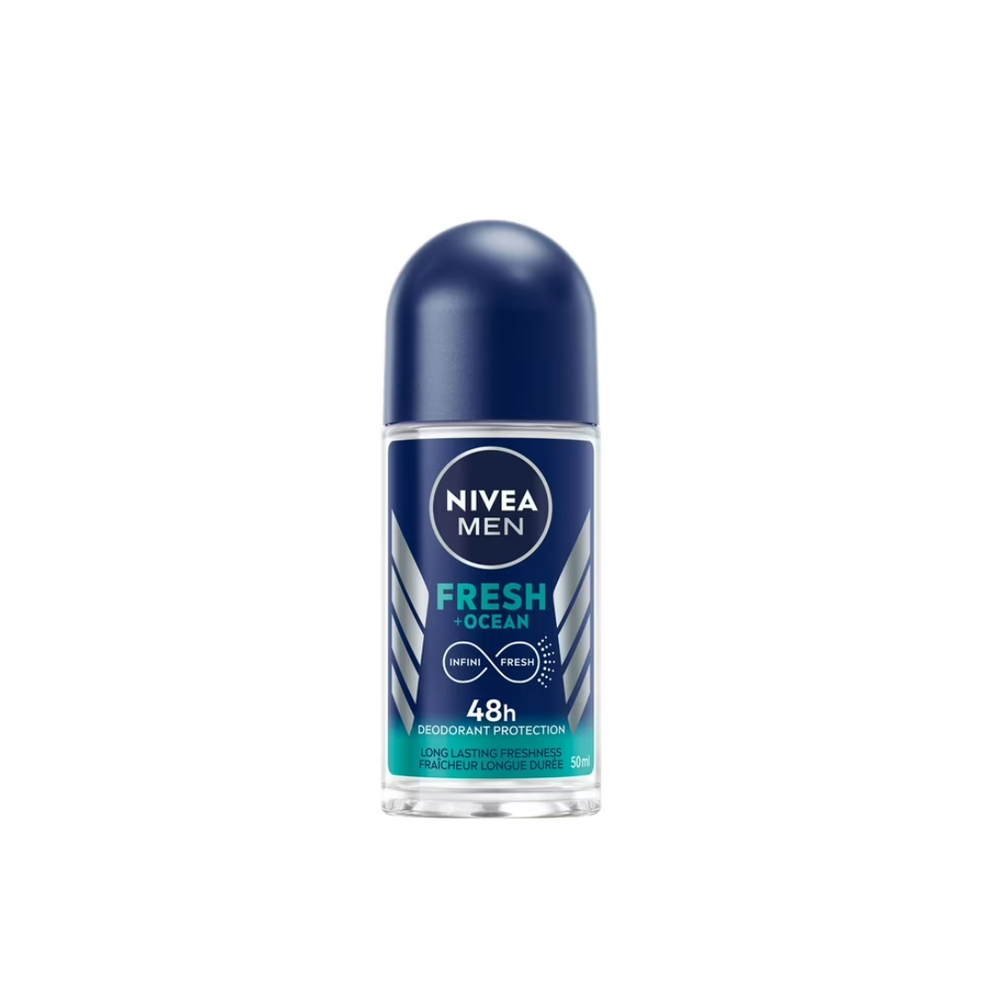 NIVEA MEN Fresh Ocean Roll-On Deodorant for Men, 50ml