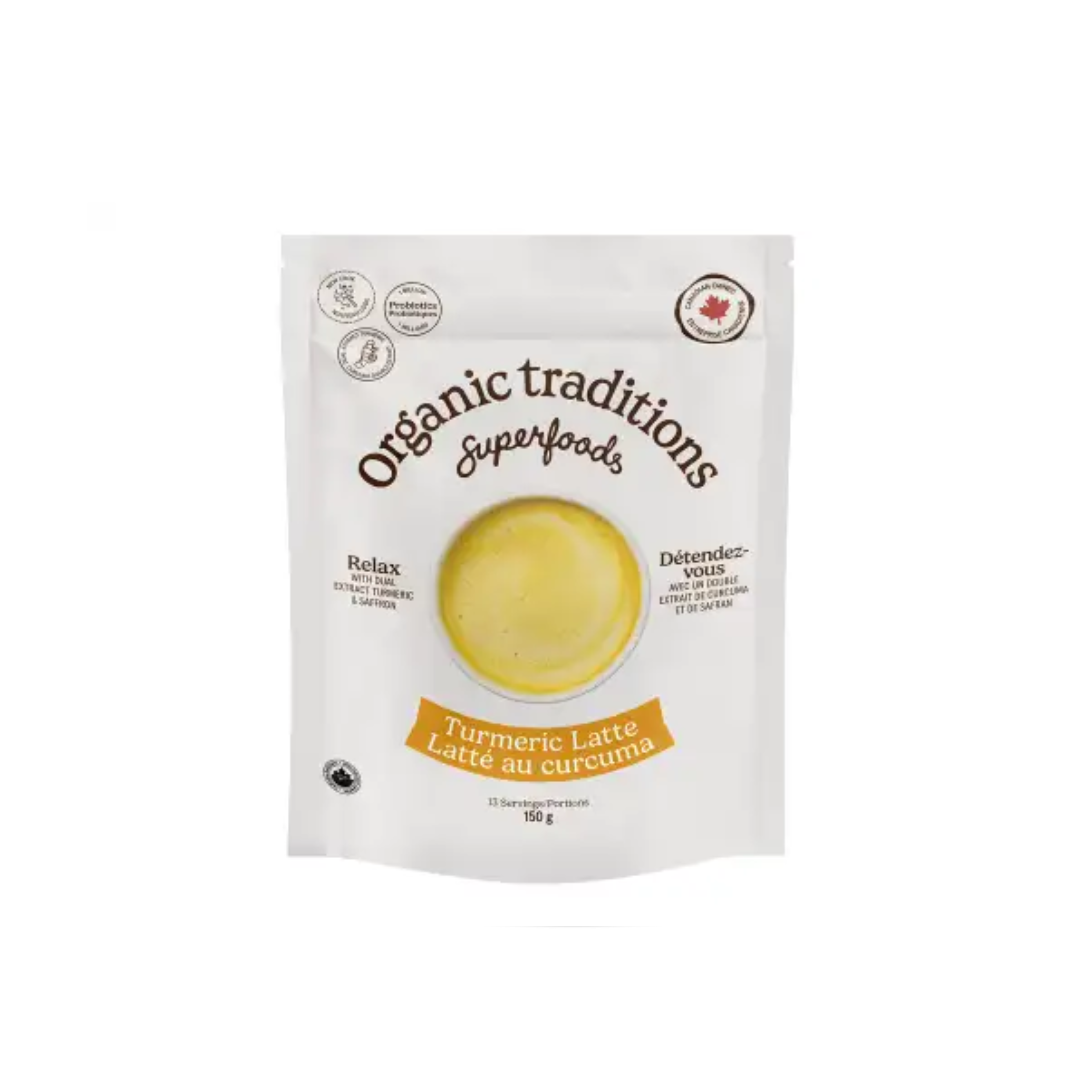 Organic Traditions Organic Turmeric Latte With Saffron And Probiotics 150g